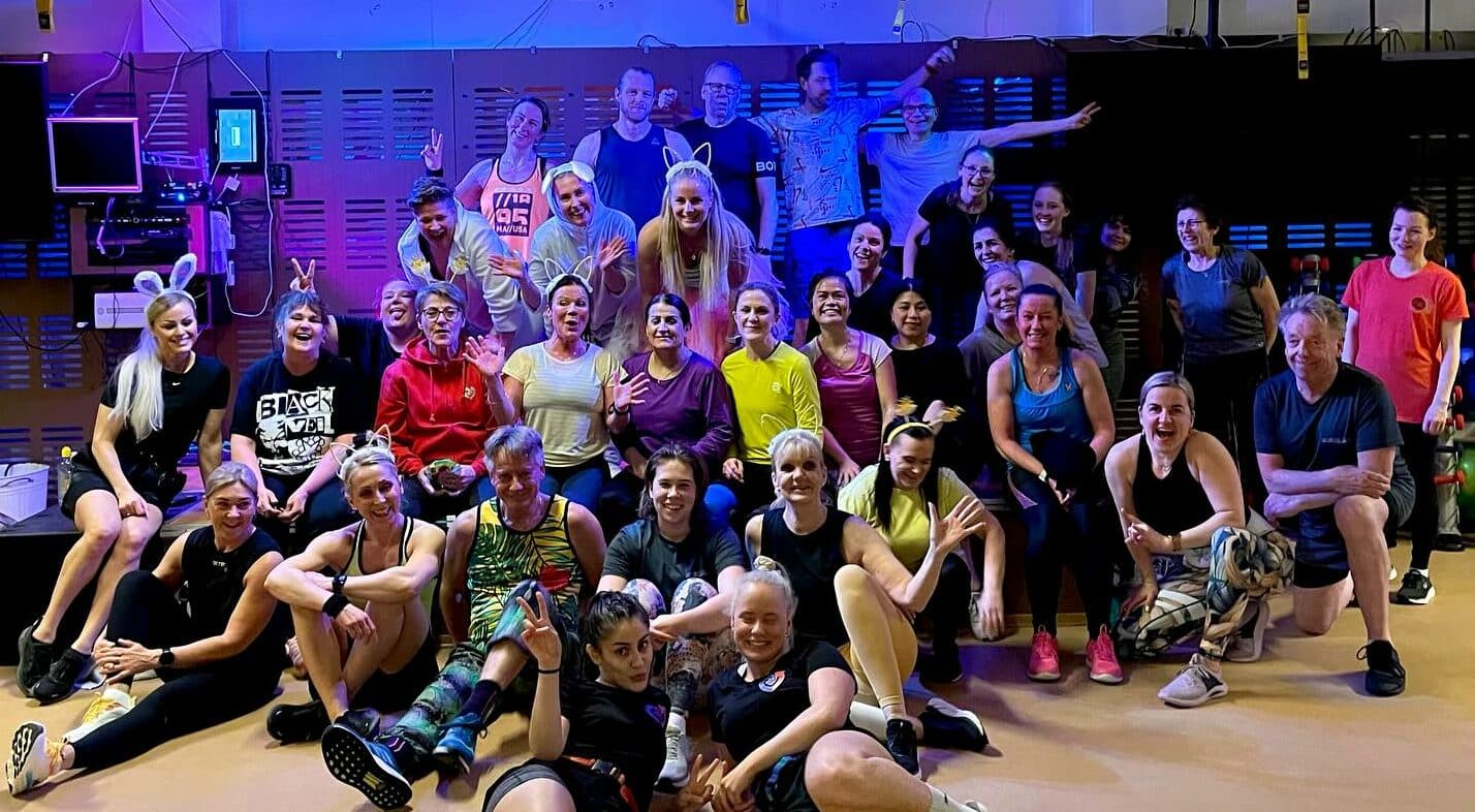 Gruppebilde fra gruppetrening ved Sports Club Sarpsborg